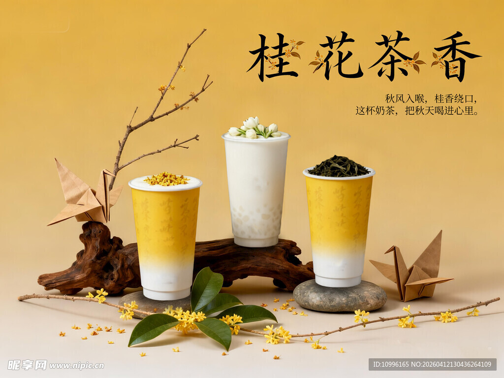 桂花茶香饮品展示