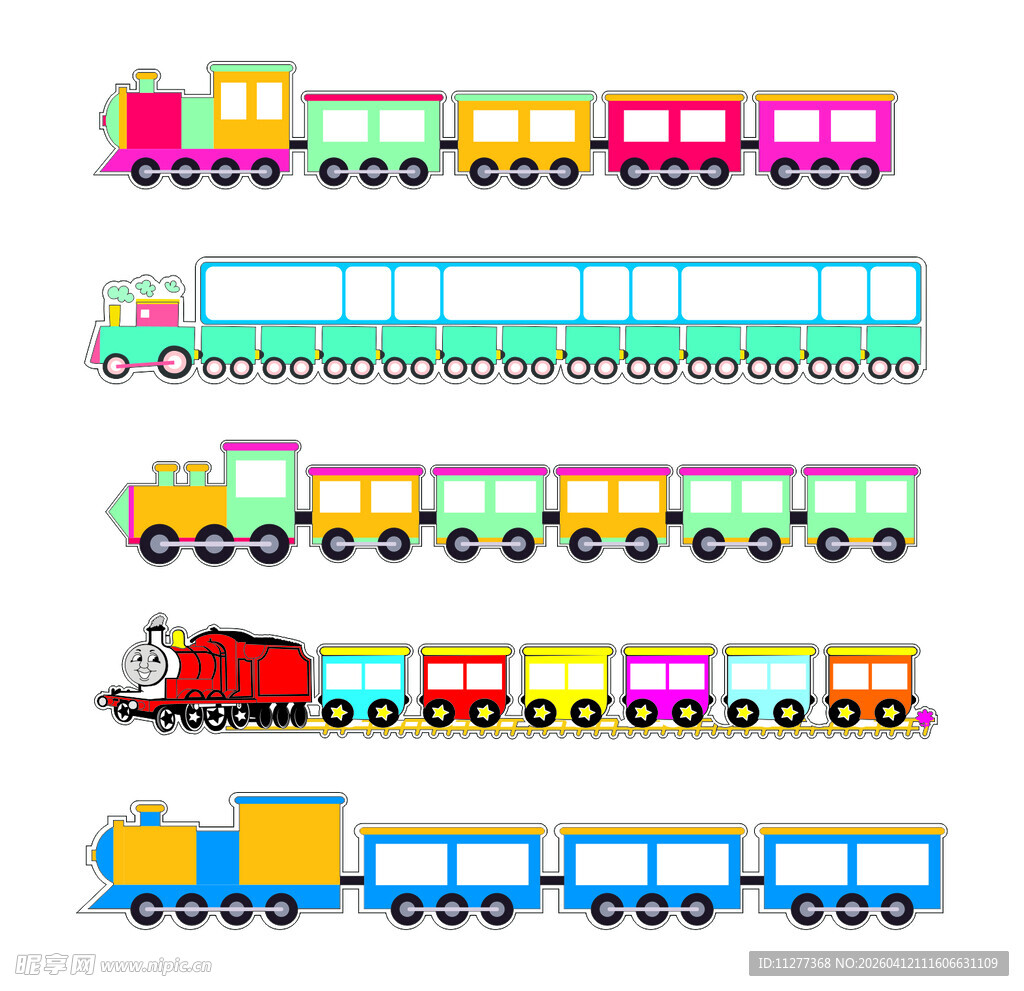 多彩卡通火车图案集合