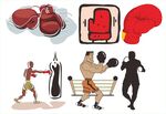 拳击运动相关元素插画