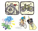 自行车运动元素插画