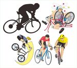 多样骑行运动剪影