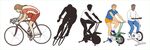 多样骑行者剪影