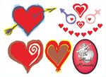 多彩爱心图案设计元素