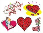 浪漫爱情主题插画元素