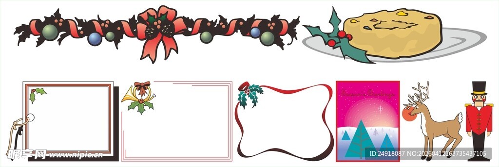 节日装饰与元素组合展示