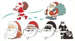 多样圣诞老人形象插画