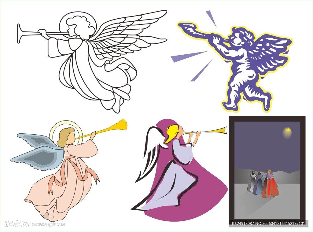 天使插画素材集合