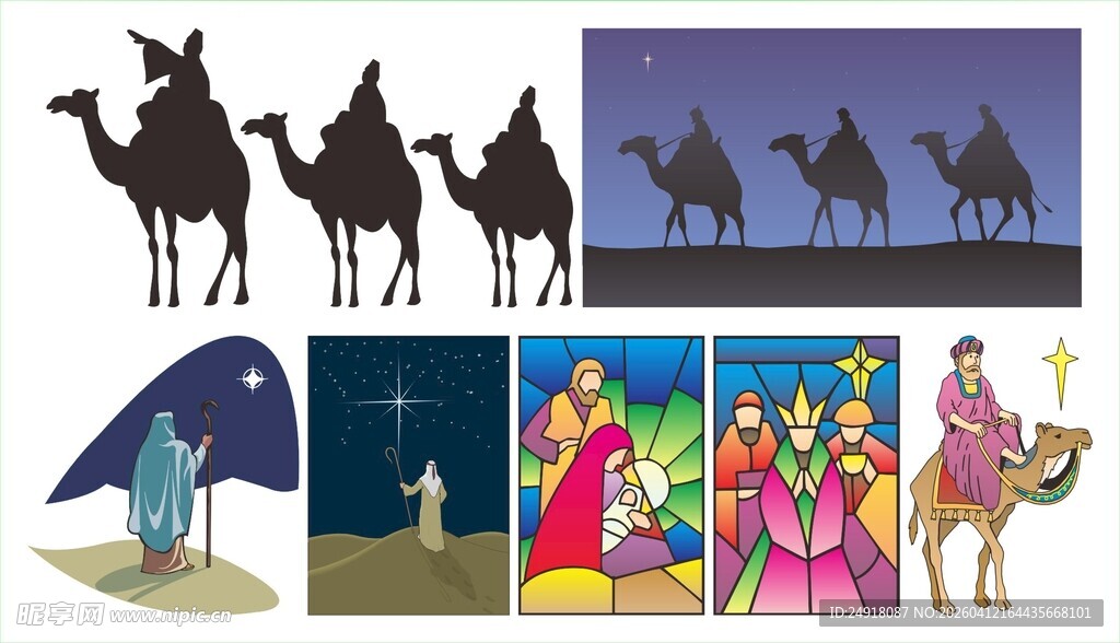 沙漠骆驼与多彩人文景象