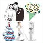 浪漫婚礼元素插画