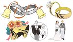 婚礼饰品与新人插画