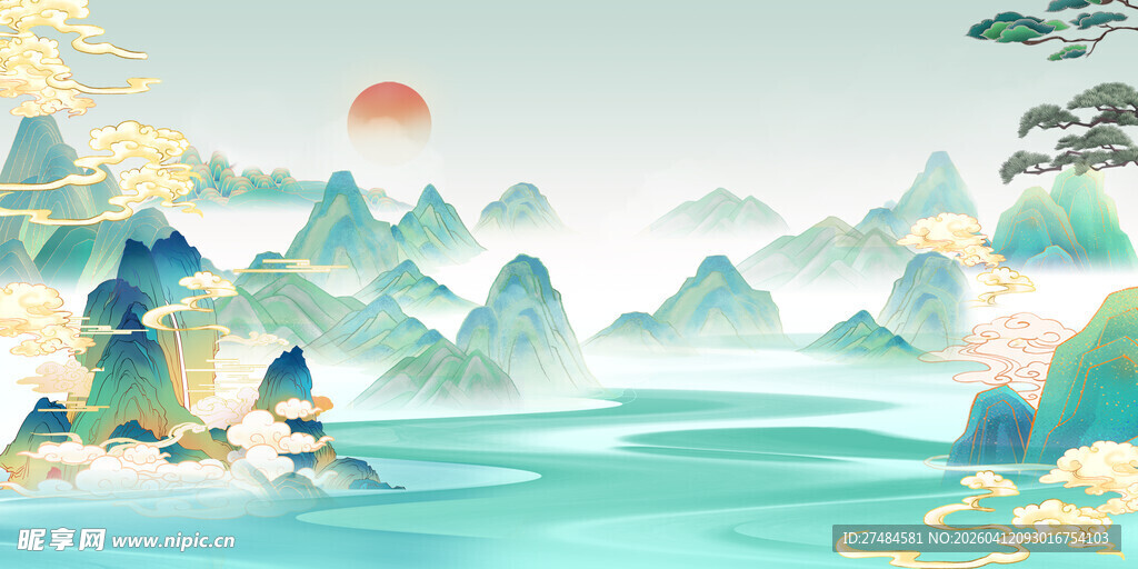 水墨山水间的诗意风景