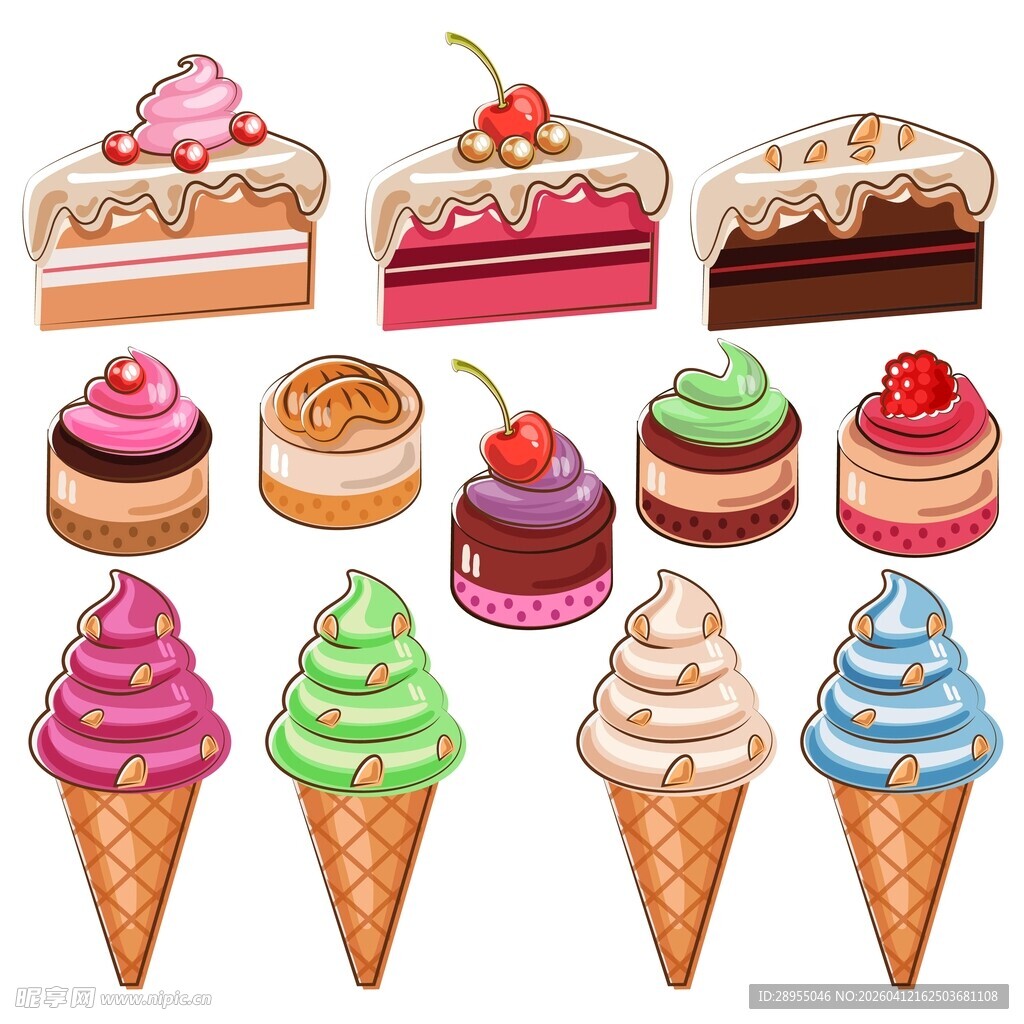 卡通甜品素材
