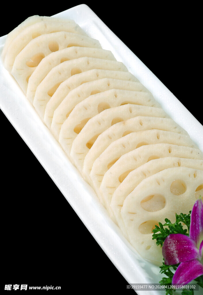 切片莲藕摆盘