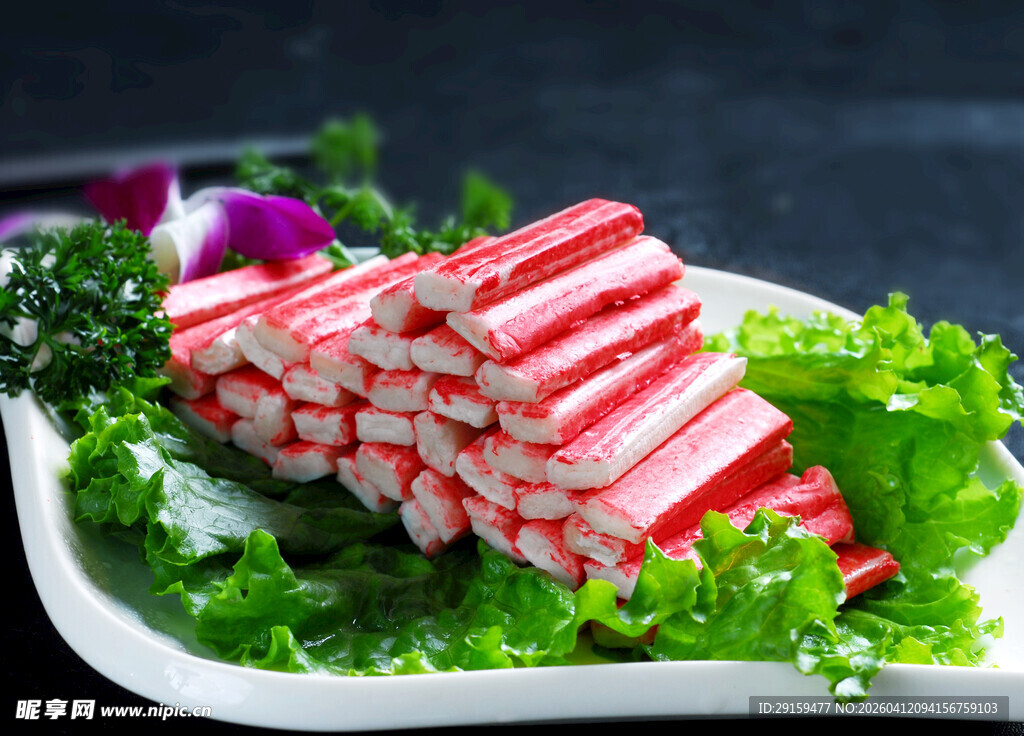 美味蟹肉棒摆盘