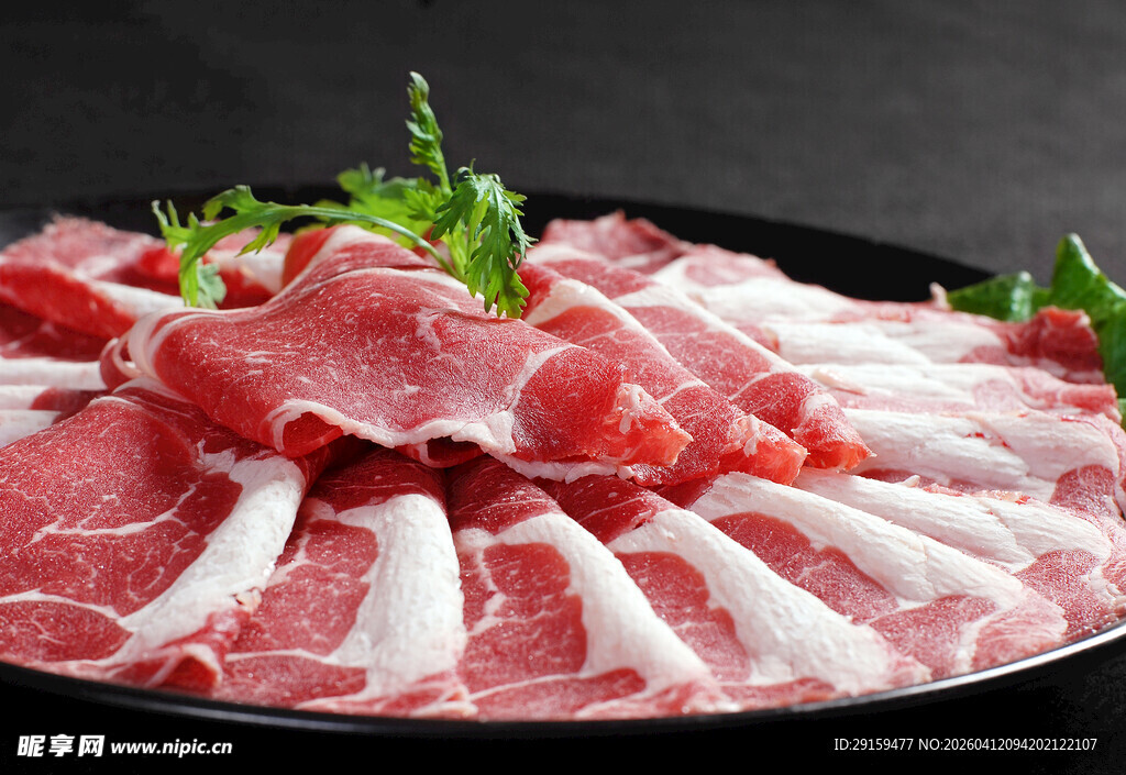 新鲜美味的涮羊肉肉片