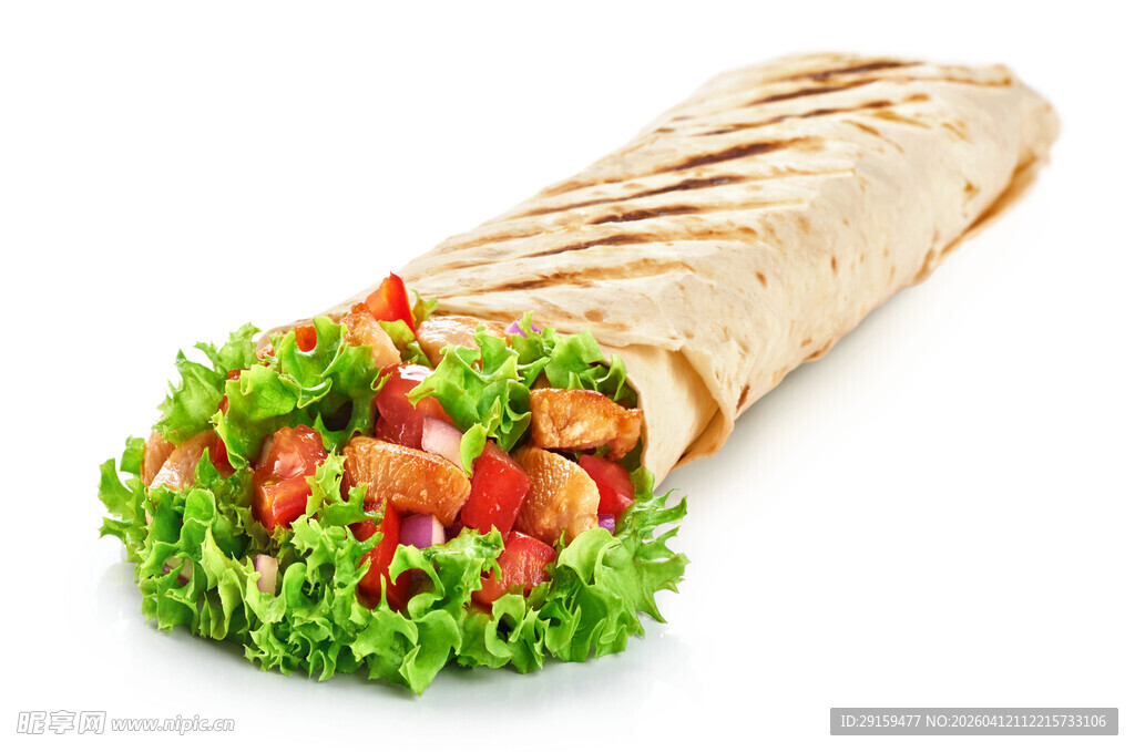 美味鸡肉蔬菜卷饼