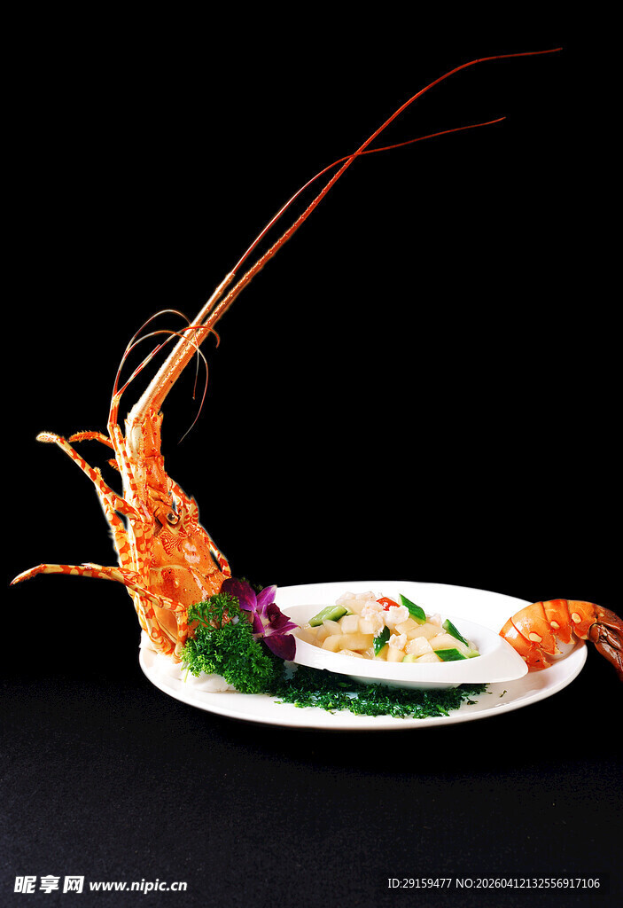 美味大虾摆盘精致