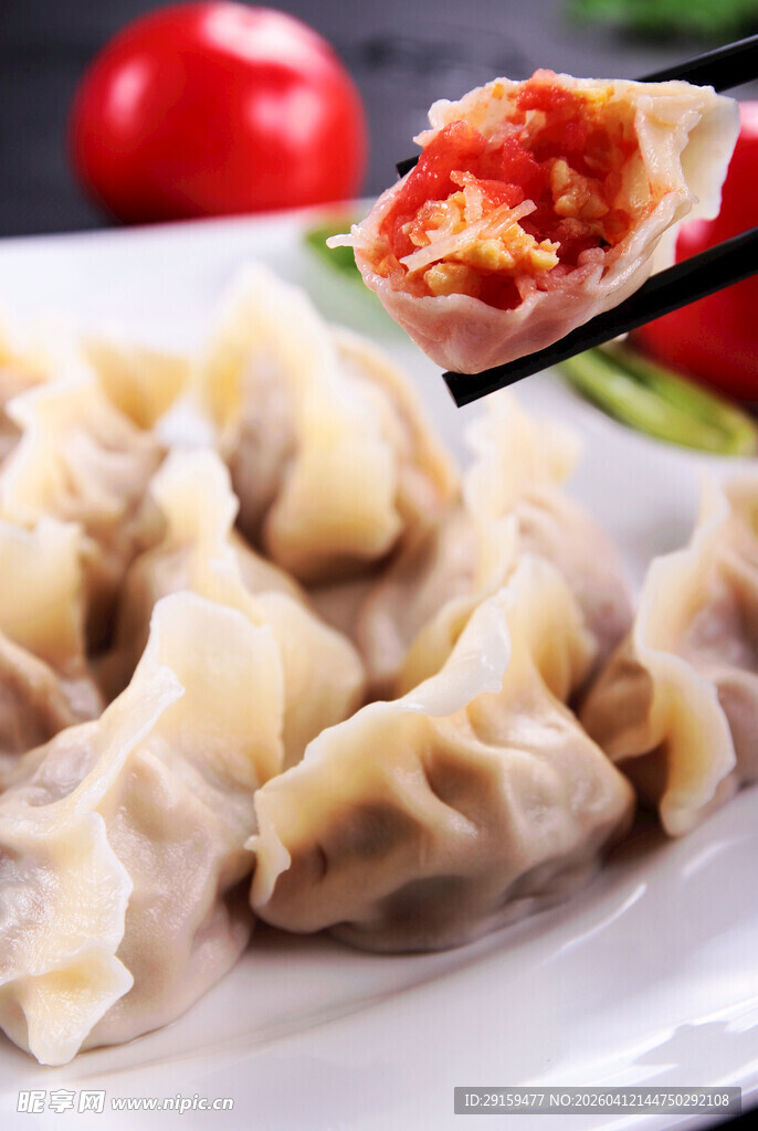 美味饺子特写