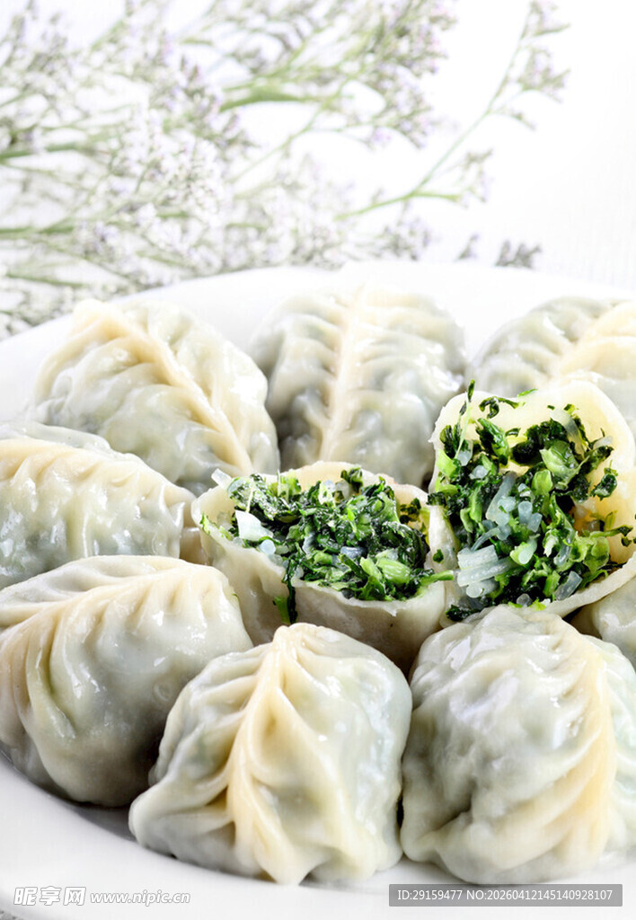 美味饺子摆盘展示
