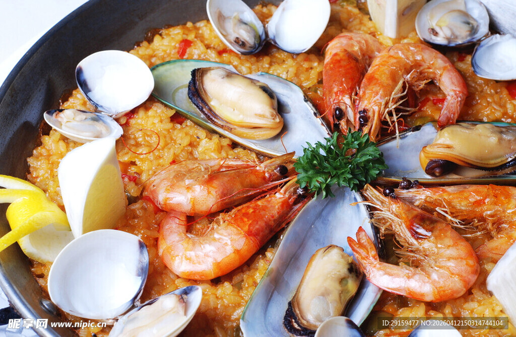 海鲜西班牙海鲜饭盛宴
