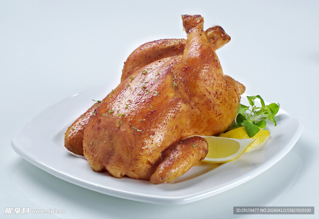 美味烤鸡摆盘精致
