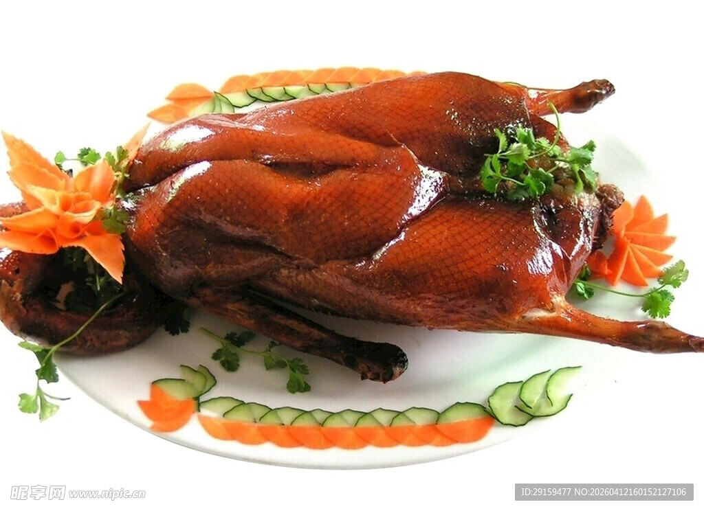 美味烤鸭摆盘精致