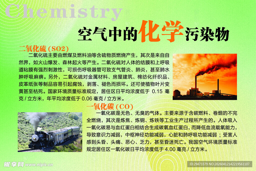 空气中的化学污染物介绍