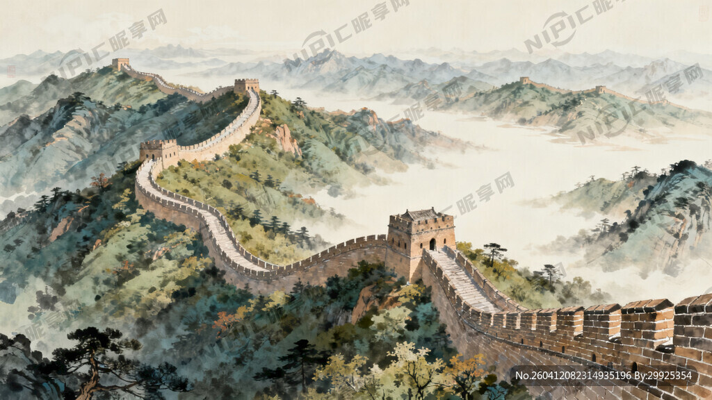 超大广角 俯视视角 万里长城