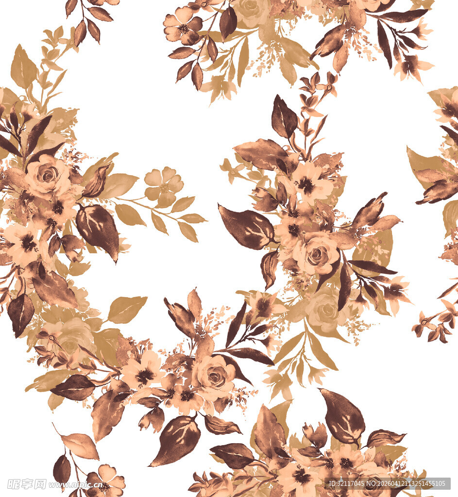 复古风花卉图案背景