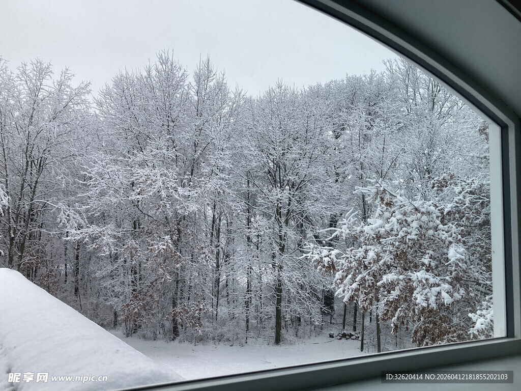 窗外雪景