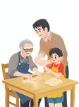 三代同堂温馨包饺子时刻
