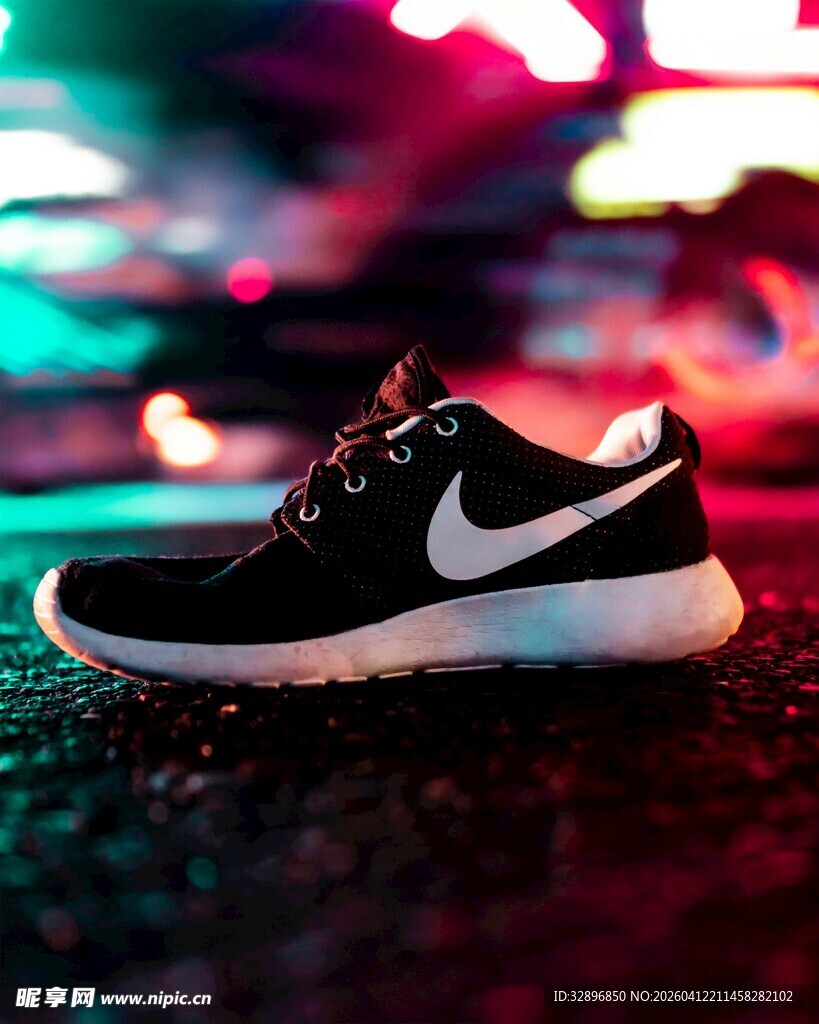 时尚耐克运动鞋特写