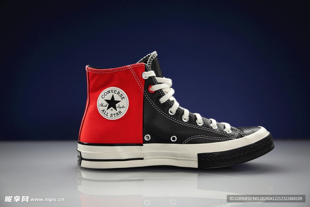 经典拼色匡威高帮帆布鞋