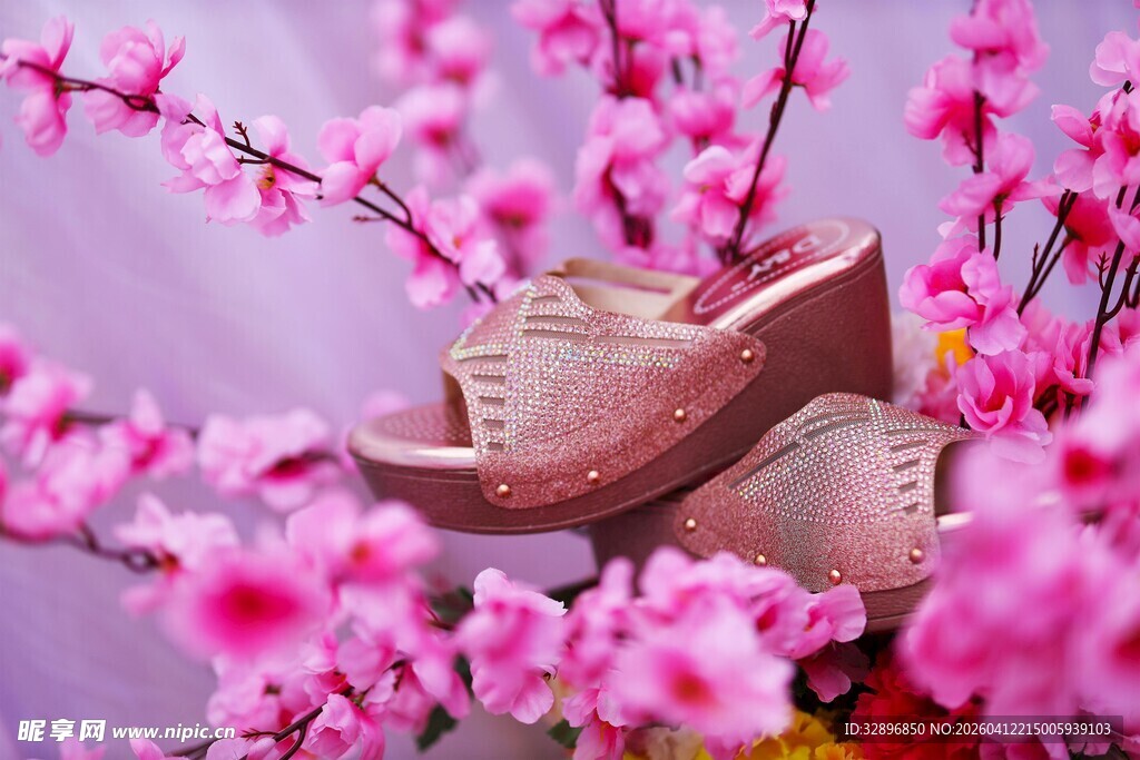 春日繁花中的时尚女鞋