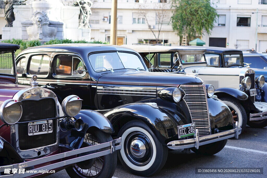 复古经典老式汽车展示