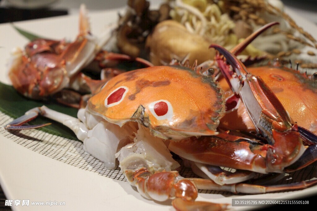 鲜活螃蟹尽显海鲜美味