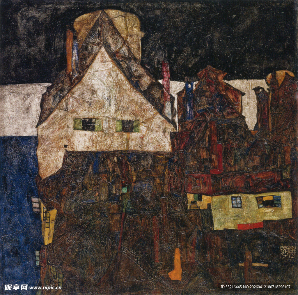 抽象风格的房屋画作