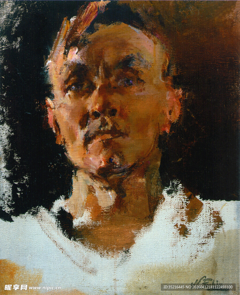 男子肖像油画