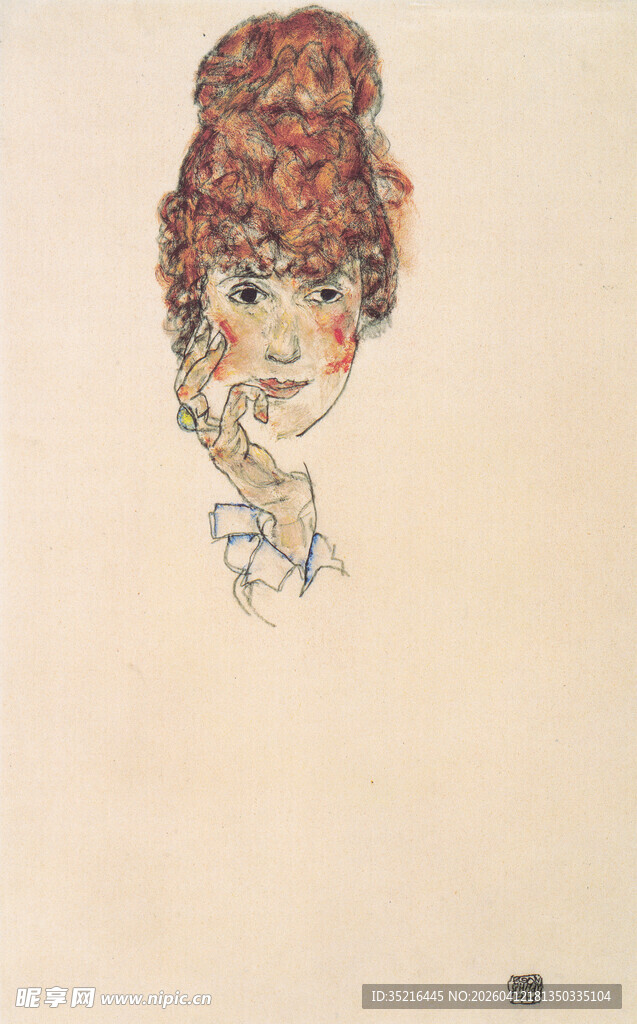 复古花纹帽子人物头像