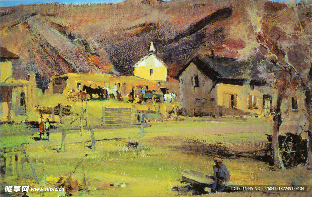 乡村风景油画
