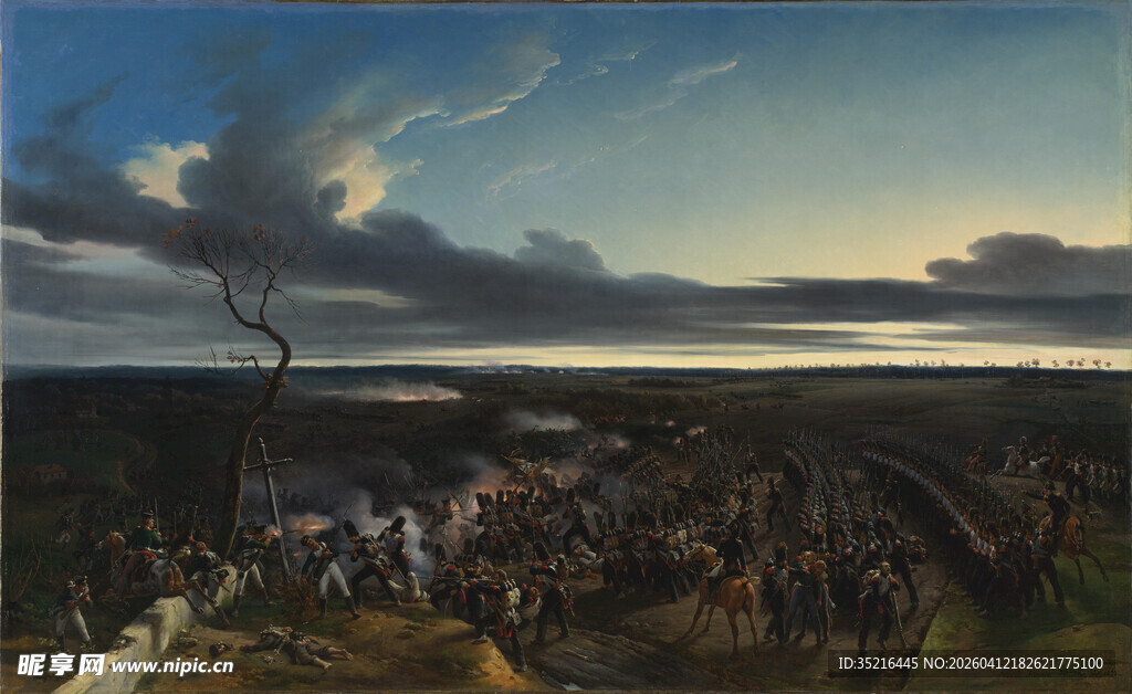 宏大战争场景油画描绘