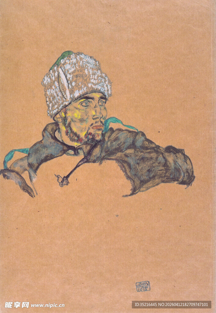 手绘戴帽人物形象