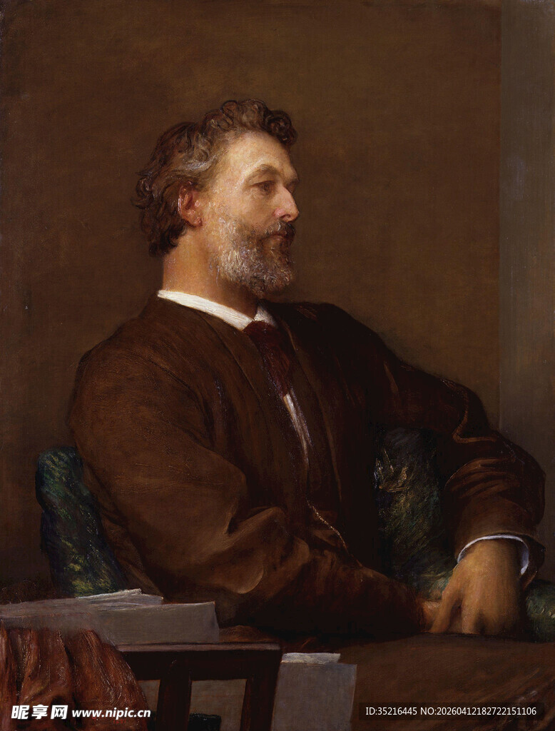 男子端坐肖像画