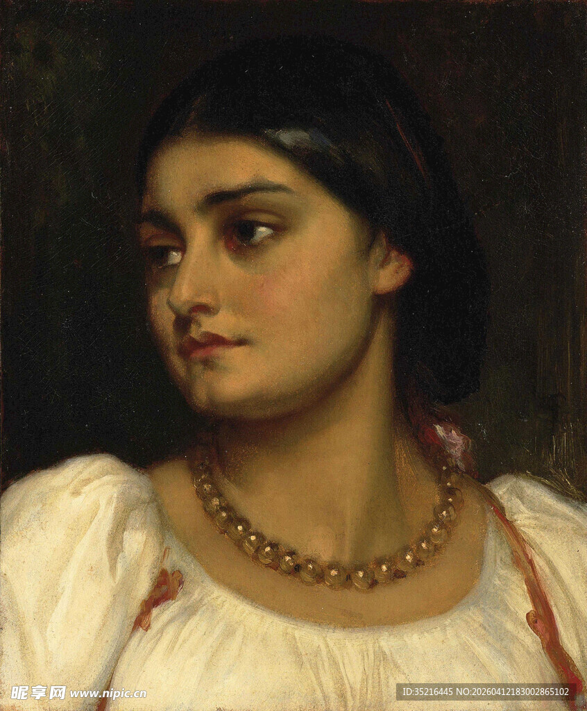 古典装扮的女性肖像