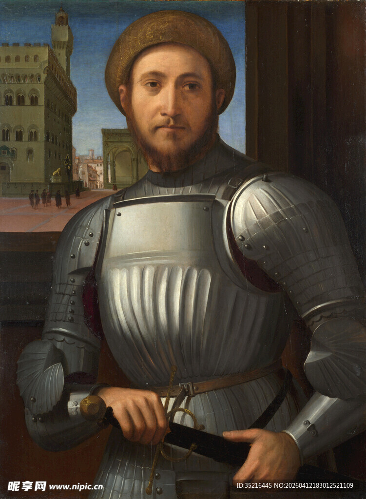 身着盔甲的中世纪男子