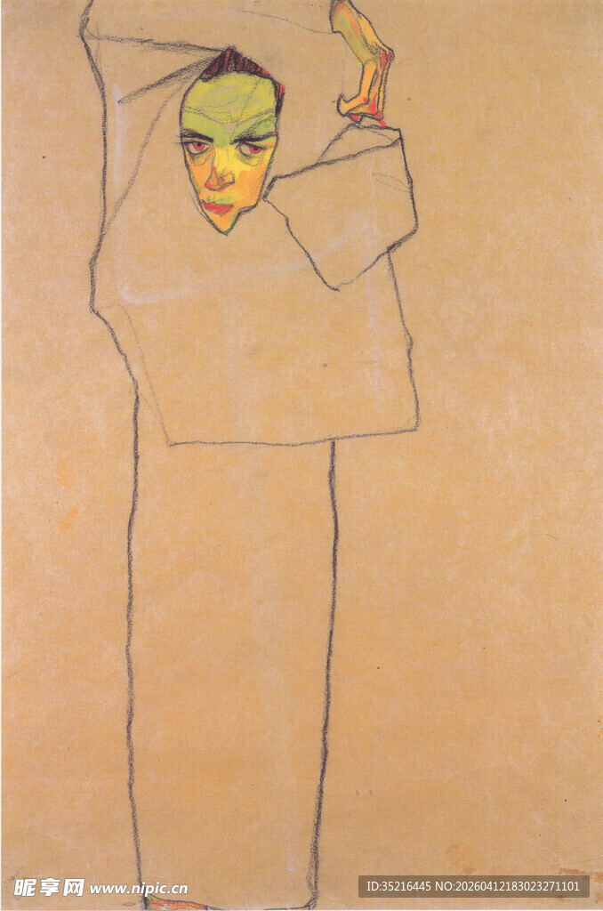 抽象人物绘画作品