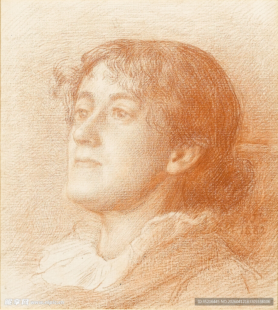古典女性素描肖像