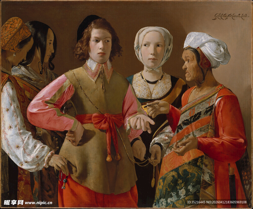 古典人物群像油画