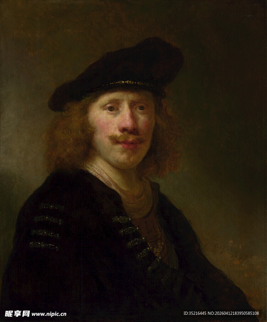 戴帽男子肖像画