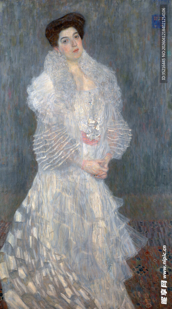 优雅复古女士持书肖像画